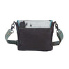 Turquoise Leather and Hairon Shoulder Bag